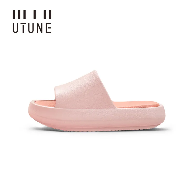 

UTUNE Sandal Slides Women Shoes Outdoor Slippers Summer Platform Sandals Men Outside EVA Rubber Soft 4.5CM Thick Cushion