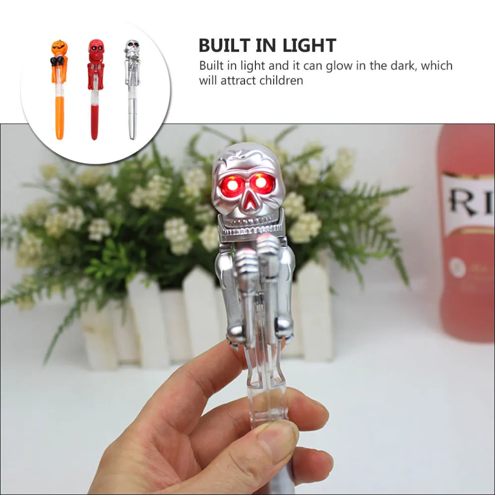 

3pcs Cartoon Pen Toys Glow Ballpoint Pen Stationery Mixed Styles