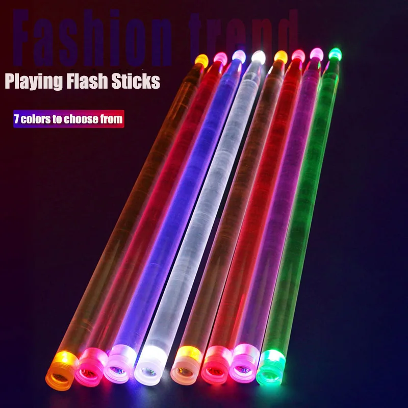 Хит продаж фотовспышка барабан светящийся светильник Ударные Палочки для