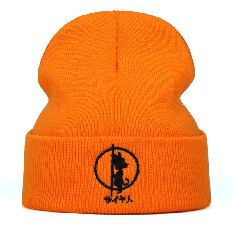 Шапка-бини с вышивкой в виде дракона для женщин и мужчин, вязаные теплые зимние однотонные шапки-бини в стиле хип-хоп с манжетами, облегающие шапки