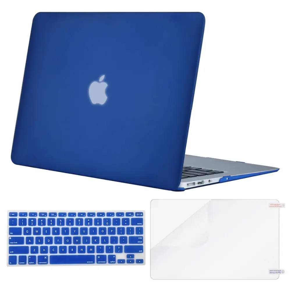 MOSISO Жесткий Чехол для ноутбука Macbook Air 13 A1466/A1369, чехол для ноутбука 2012-+ чехол для клавиатуры+ Защитная пленка для экрана - Цвет: Royal Blue