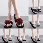 Летние Новые сандалии на танкетке, женские шлепанцы, Корейская повседневная обувь, пляжная обувь на высоком каблуке 3 см, с цветком пиона