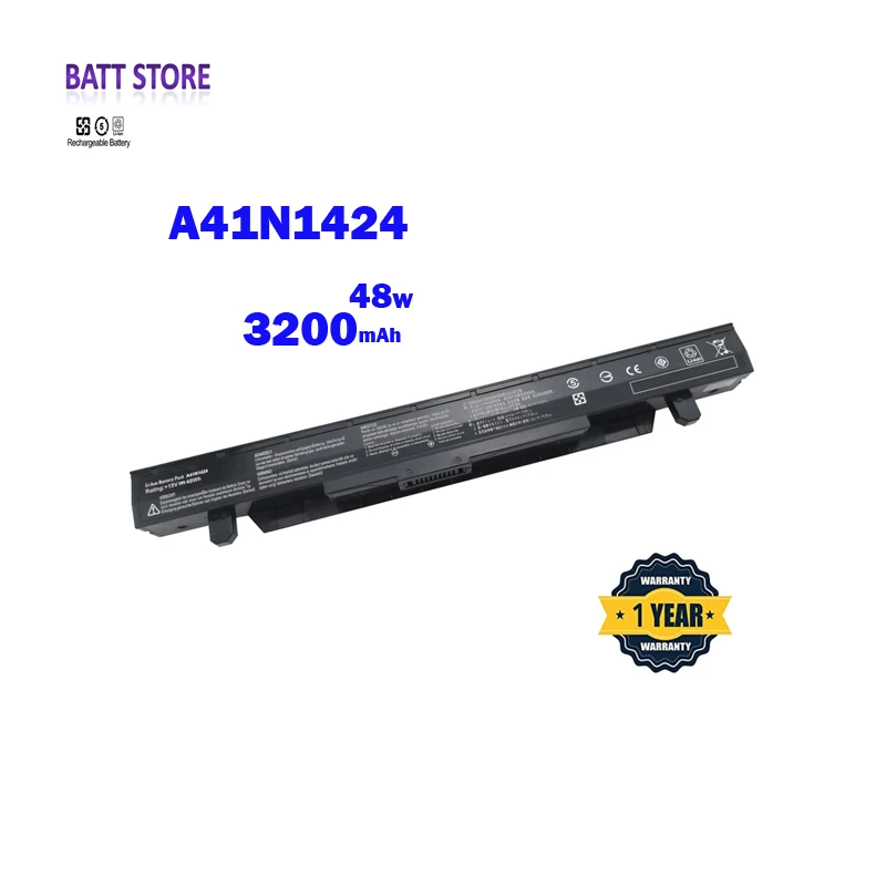 48Wh A41N1424 Аккумулятор для ноутбука ASUS ROG ZX50 ZX50J ZX50JX ZX50V ZX50VW GL552 GL552VW GL552J GL552JX GL552V