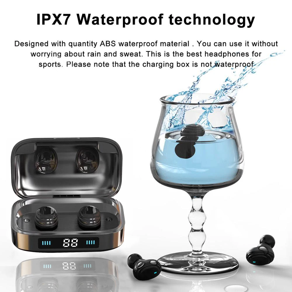 TWS wieless bluetooth гарнитура геймер стерео наушники водонепроницаемые спортивные со