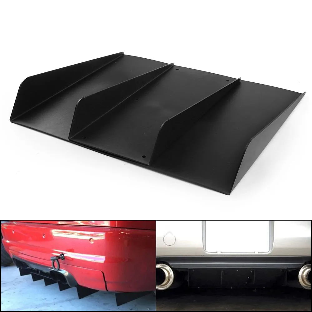 Универсальный задний бампер ABS 22 &quotx 21&quot 4 плавника диффузор Черный