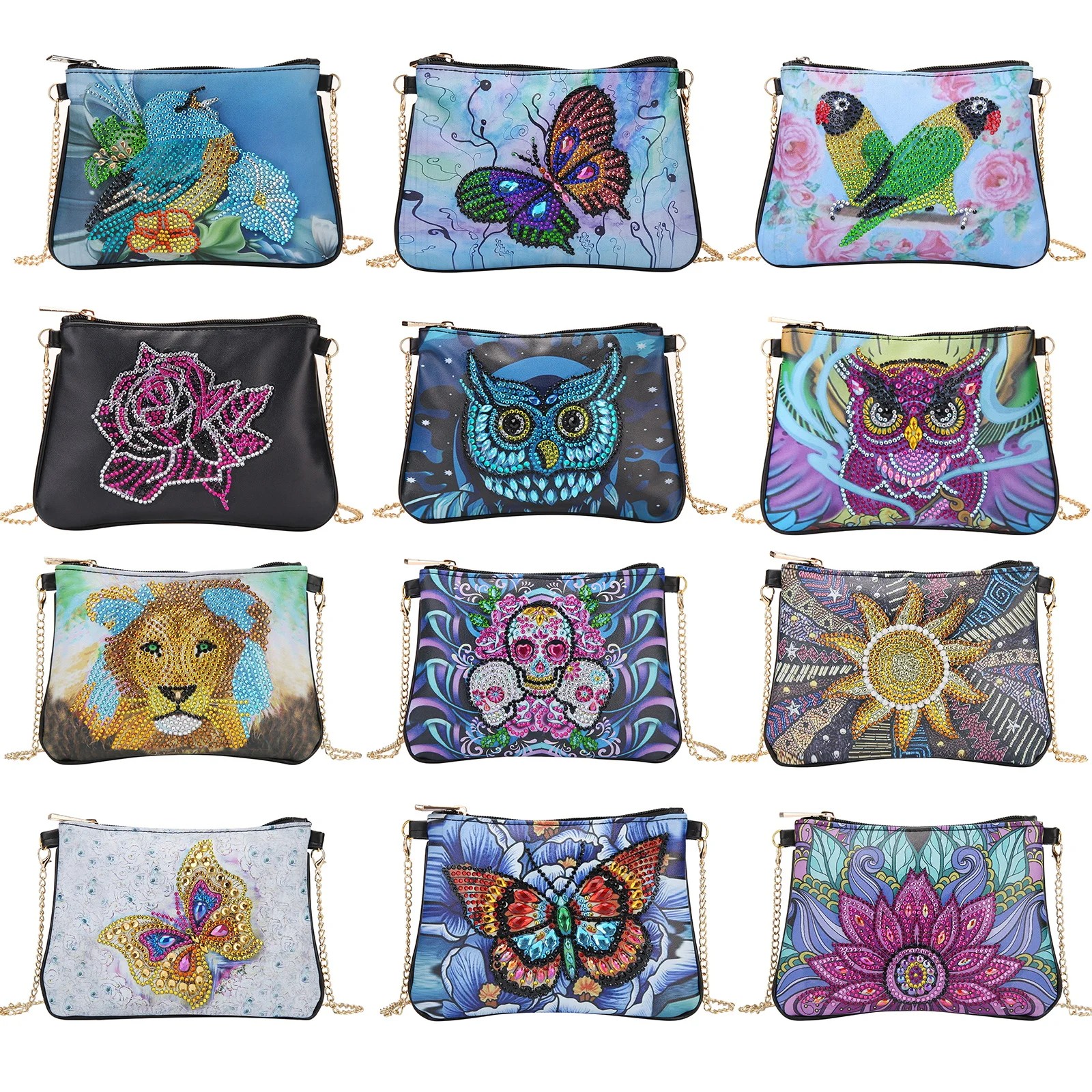 

Diamond Art Bag Diamond Painting Purses DIY Art Purse Cross Stitch Tote Bag Wallet Handbag Crossbody Special Shaped Drill