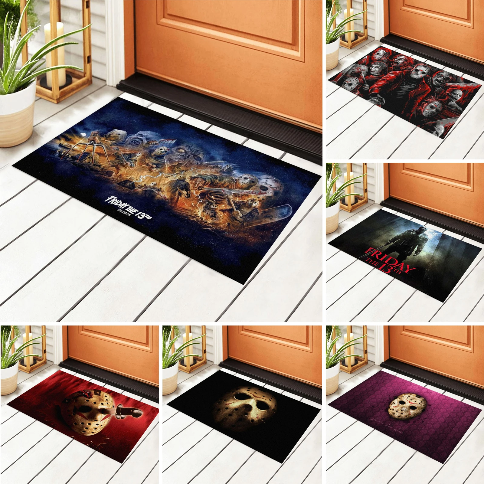 

Friday The 13th Jason Voorhees Front Door Welcome Mat Heavy Duty Welcome Doormat for Indoor Outdoor Rug Entryway Mats