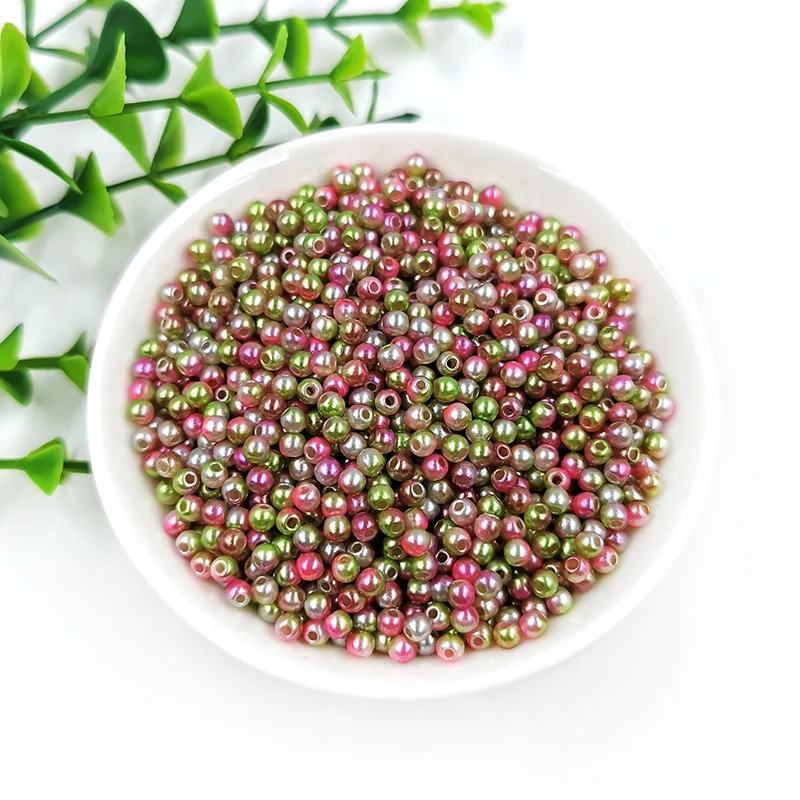 New Mix Rainbow Color Round 3mm ABS Imitation Pearl Plastic Beads Hole 1.0mm Loose Beads Diy Jewelry Necklace Making 1000PCS - Цвет: C8