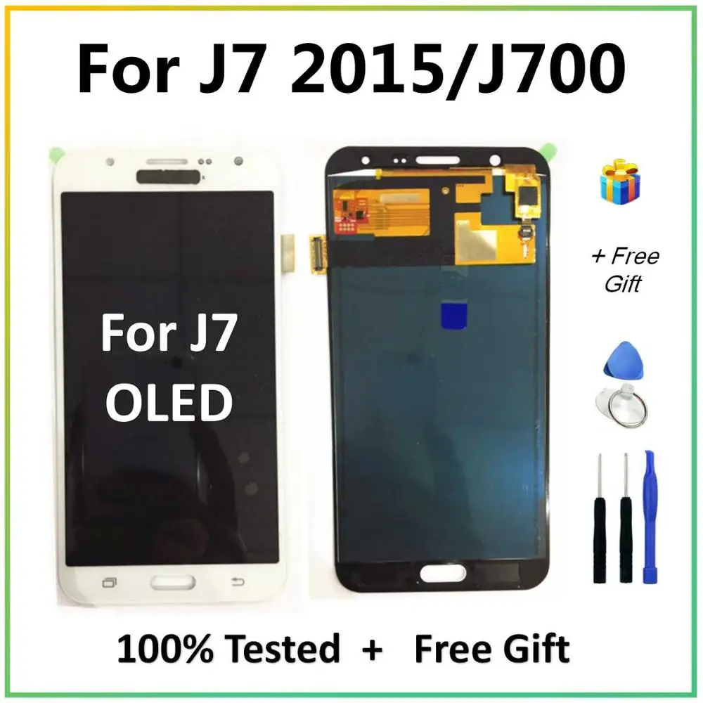 

OLED-дисплей для Samsung Galaxy J7 2015, J700, ЖК-дисплей, сенсорный экран, дигитайзер в сборе, Замена для Galaxy J700F, J700M, J700H