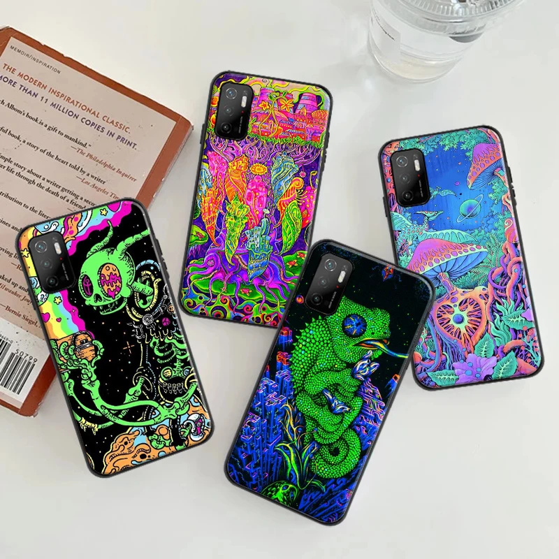 

Colourful Psychedelic Trippy Art Phone Case For Xiaomi POCO F3 GT X3 Pro X3 GT M3 M3 Pro X3 X3 NFC Mandala Chakra Yoga Coque