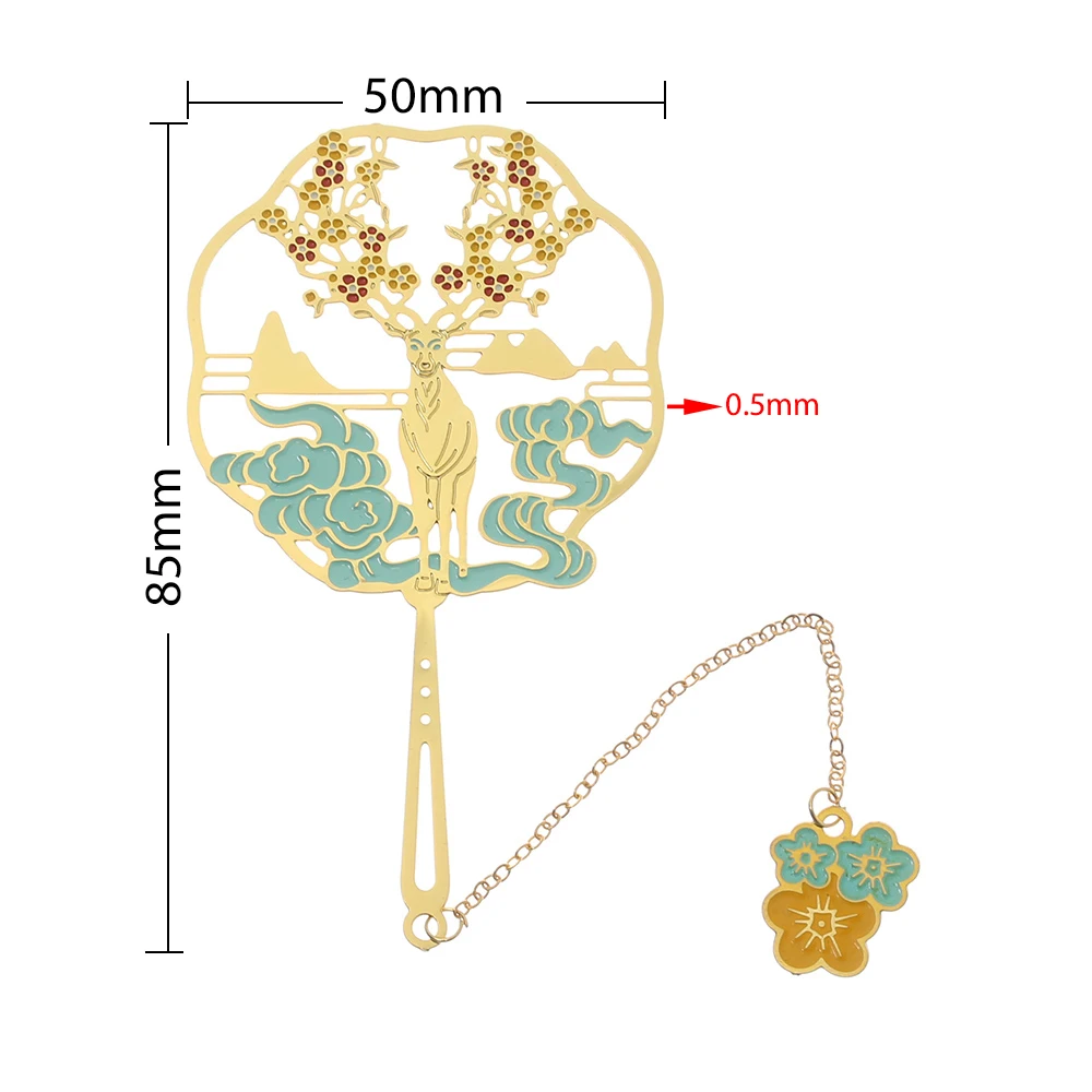 

1PC Chinese Style Retro Metal Bookmark Peacock Panda Pendant Hollow Bookmark Book Tassel Pagination Mark Stationery Supply Gift