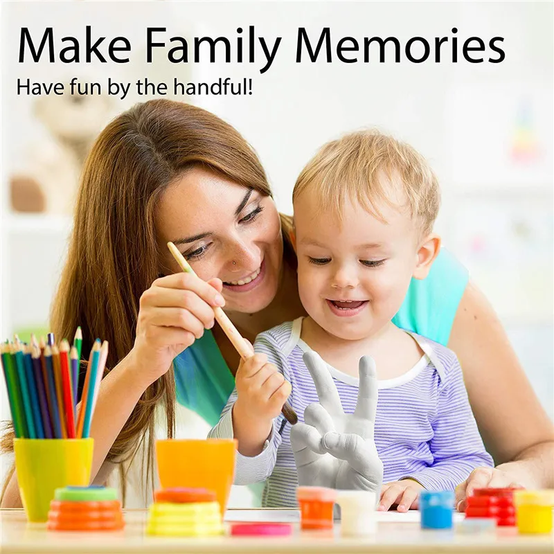 

3D Baby Hand Print Foot Baby Casting Keepsake Kit Handprint Footprint Baby Growth Souvenirs Memorial