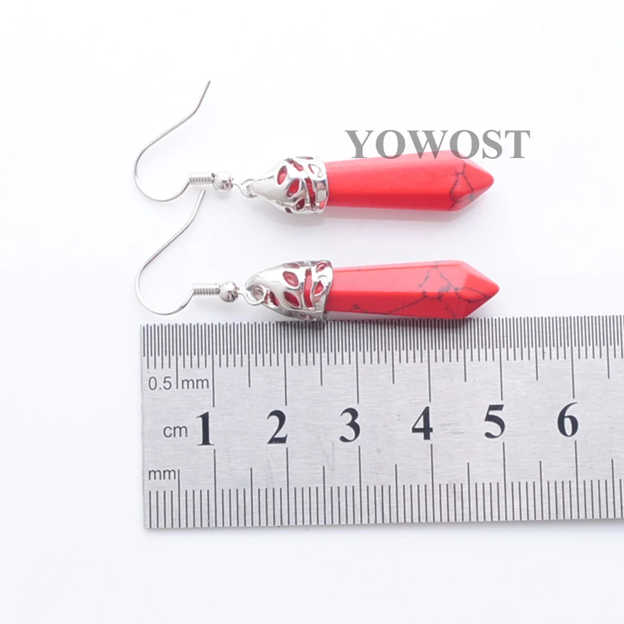 YOWOST новые модные красные бирюзовые шестиугольные драгоценные камни