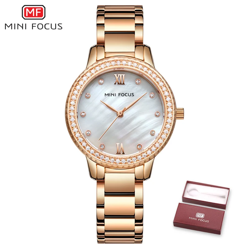 rose gold Мини фокус женские часы люксовый бренд водонепроницаемые кварцевые часы из нержавеющей стали роскошное модное платье женские часы Relogio Feminino - Цвет: rose gold