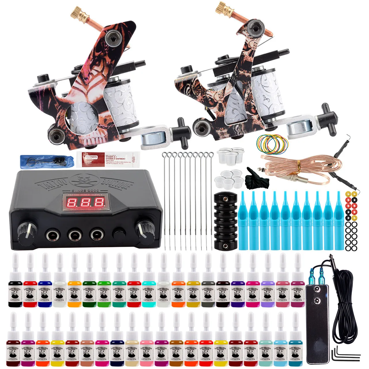 Профессиональный набор для тату 2 машины перманентных чернил пигмент ЖК дисплей