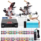 Профессиональный набор для тату, 2 машины для тату, набор перманентных чернил, пигмент, ЖК-дисплей, оборудование для тату, макияж, полный набор татуировок