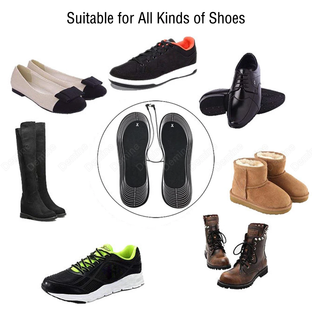 Warm Heated Insoles Battery Electric Heating Socks Pad Winter Outdoor Foot Warmer Cushion Washable Carbon Fiber Thermal Insoles