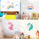 Мультяшная девушка Единорог Лошадь шаблон Наклейка на стену для детской комнаты домашний декор DIY животные роспись искусство ПВХ наклейка