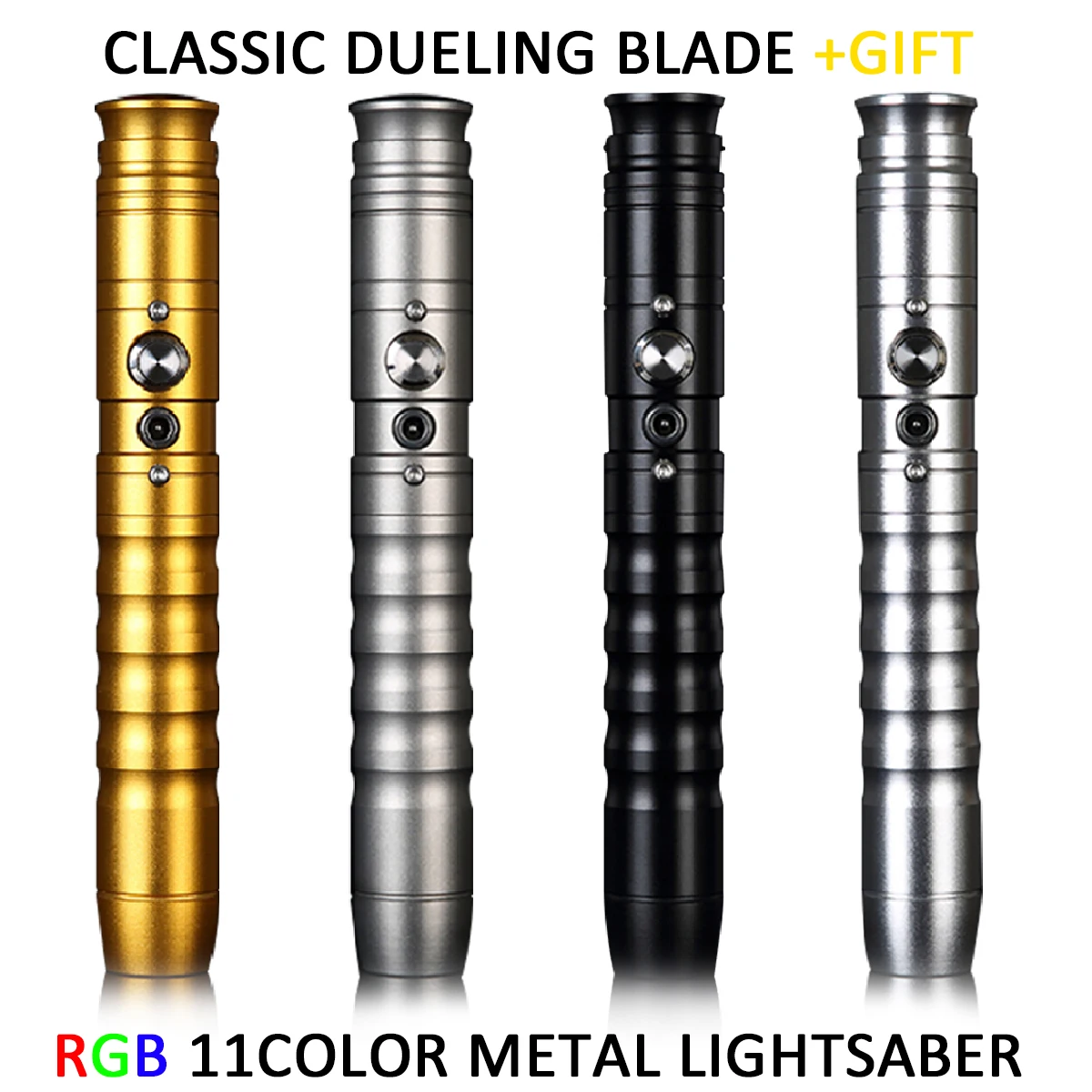 

Lightsaber RGB Dueling FOC Metal Handle Force FX Blaster Toy Lock-Up Laser Sword 11Colors Changing Cosplay Gift Light Saber