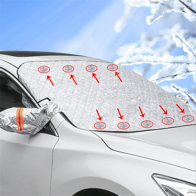 

1X Strong Aluminum Cotton Car Snow Dirty Block Cover Silver Cloth Ice Shield For Windshield Winter SUV Front Window