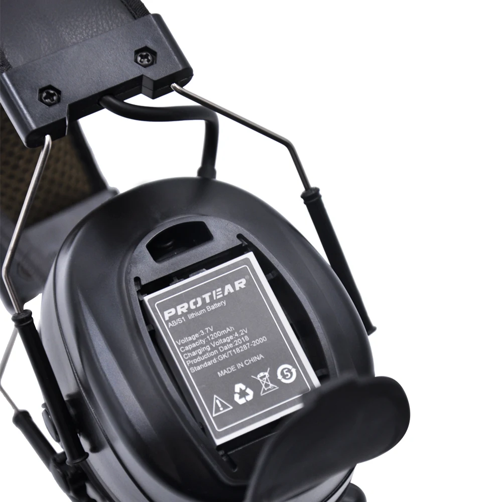 Protear Bluetooth DAB/FM Radio Electronic Ear muffs Built-in Microphone 1200 mAh Rechargeable Lithium Battery Hearing Protector