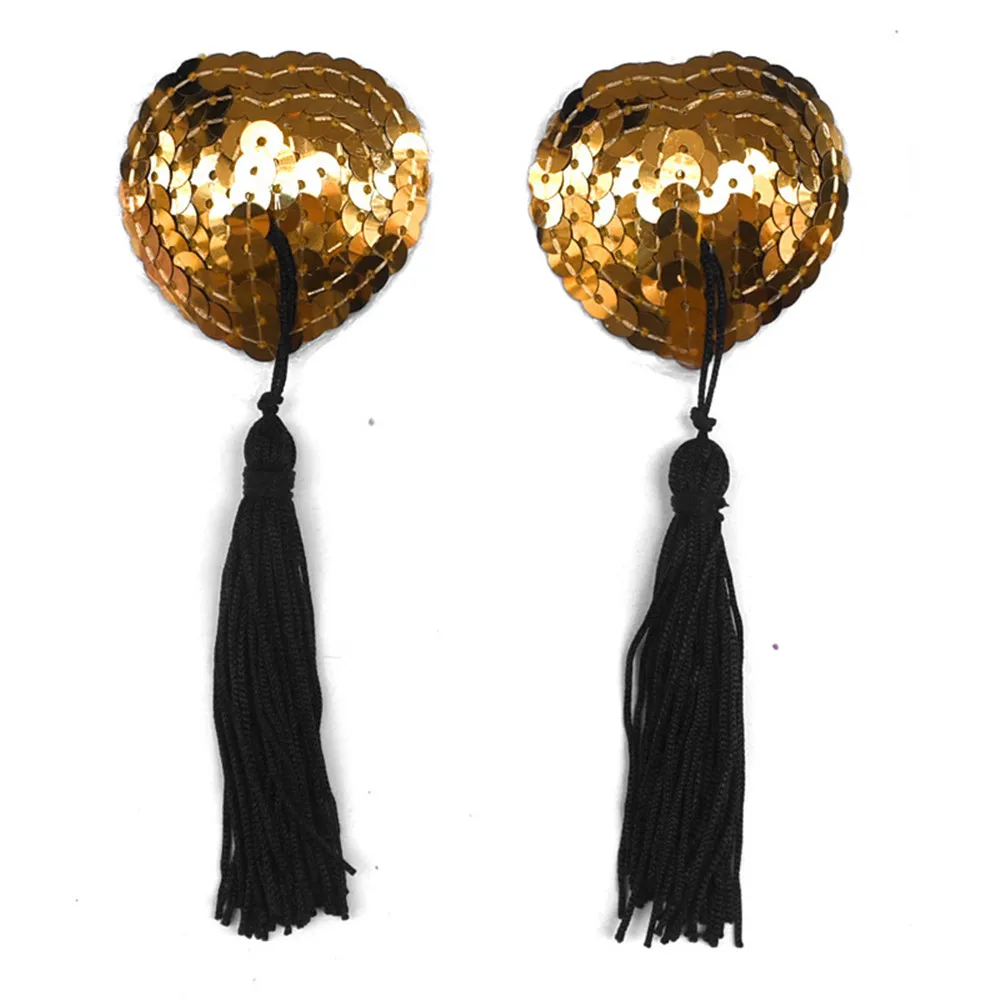 

Sexy Nipple Pasties Stickers Lingerie Sequin Tassel Breast Bra Heart Nipple Cover Adhesive Erotic Accessories Lingerie Stickers