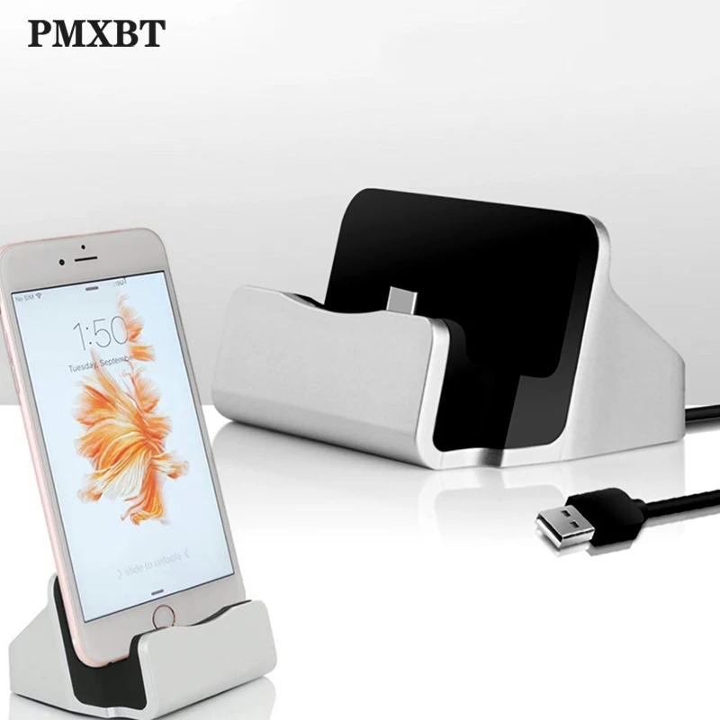 

Desktop Charger Cradle Sync Data Phone Usb Cable Charger For iPhone Micro USB Type C Docking Fast Charging Dock Station Pad Base