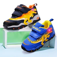 2021 light up baby boy shoes led sport children sneakers 3d dinosaur tennis kids trainers outdoor child school shoes