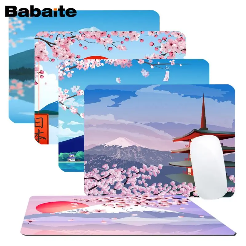 

Babaite Japan Fuji mountain cherry blossom Unique Desktop Pad Game Mousepad Smooth Writing Pad Desktops Mate gaming mouse pad