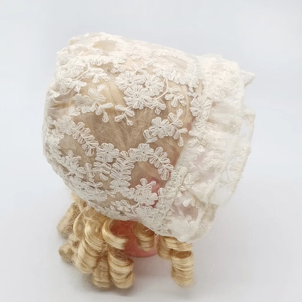 Newborn Baby Girls Princess Lace Feeding Bibs Saliva Towel +Cap Outfits Set photography props baby girl hat czapka dziecko шапка |