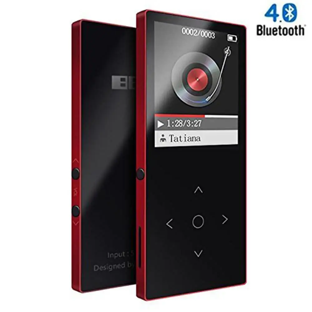 Новейший mp3-плеер с сенсорной кнопкой, Bluetooth, BENJIE, K8, ультратонкий, 8 ГБ, музыкальный плеер, 1,8 дюймов, экран без потерь, HiFi Звук, с fm-радио - Цвет: Bluetooth-K8-Red