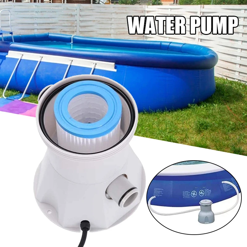 

Pool Filter Pump Above Ground Water Circulating Clear Cartridge Filter for 300 Gallon Inflatable Pool ALI88
