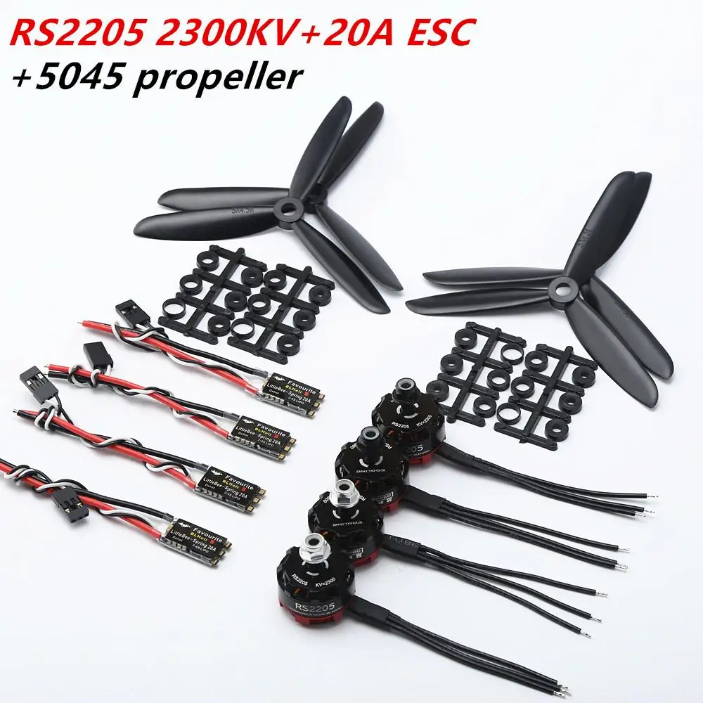 Rs2205 2205 2300kv Cw Brushless Motor With Littlebee 20a/30a Blheli Esc 5045 Propeller For Fpv Rc Qav250 X210 Racing Drone | Игрушки и