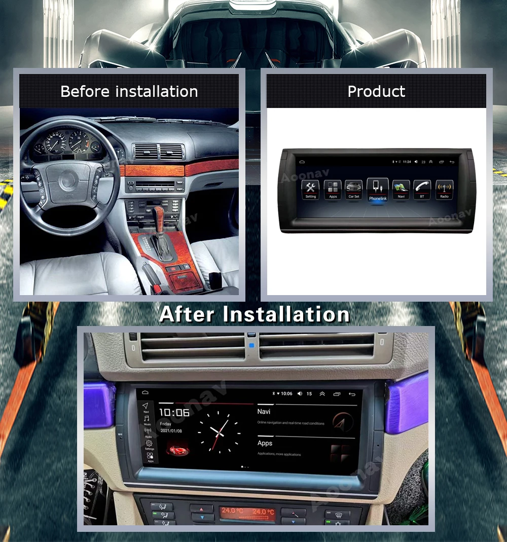 Автомагнитола 2DIN 128 ГБ Android 10 0 для Bmw E39 X5 E53 1996-2006 автомобильный мультимедийный