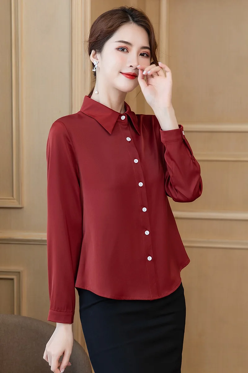 

COIGARSAM 3XL Plus Size Vintage Shirt Womens tops Women shirts Gray Pink Red Green 6118