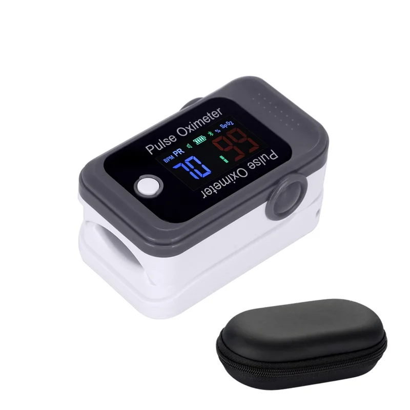 Grey and Box OLIECO Android iOS Bluetooth 4,0 пальцевой Пульсоксиметр точный умный бытовой ребенок взрослый приложение Oximetro pulso оранжевый серый PR - Цвет: Grey and Box