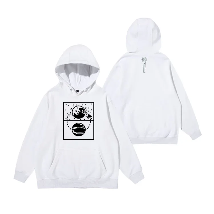

Exo EXplOration dot cocnert 2 styles printing pullover loose hoodies kpop unisex fleece/thin sweatshirt 3 colors