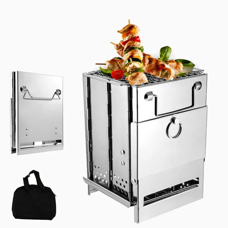 5 в 1 складные мини-грили для барбекю угольная гриль плита из нержавеющей стали