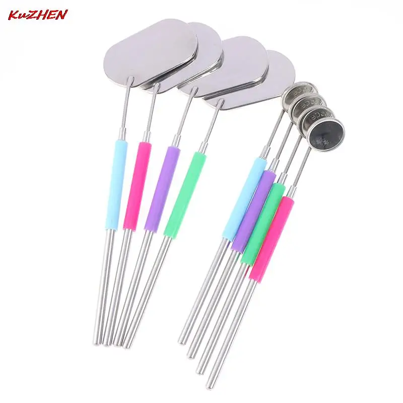 

1PC Eyelash Inspection Mirror Makeup Mirror Lash Check Mirror Stainless Steel Moon Shape Beauty Lash Extension Eyes Makeup Tool