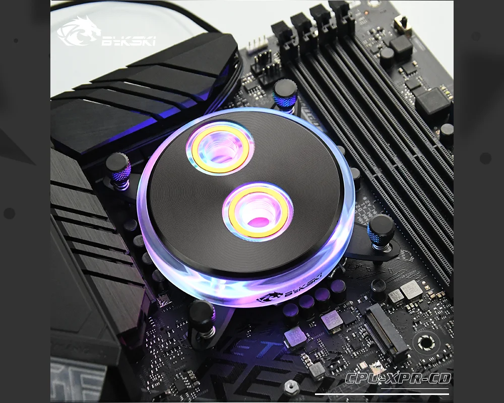 Bykski Процессор-XPR-CD Процессор водяного охлаждения блока для Intel Lga115x/2011/2066 RGB/RBW освещение компакт-дисков узор Системы Microwaterway I7