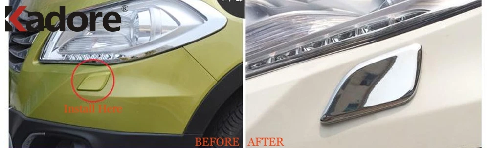 Насадка для омывателя переднего бампера Suzuki Sx4 S Cross 2014 2016 2017 2018 ABS Chrome|wiper cover|for