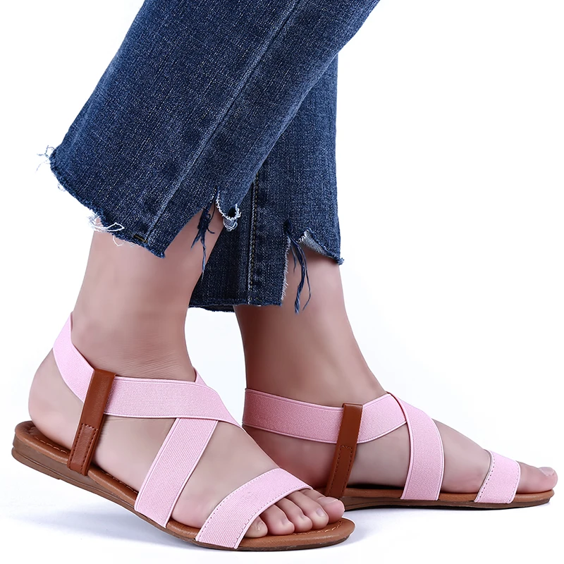

Women Sandals 2020 Hot Fashion Women Summer Beach Roman Sandal Ladies Open Toe Flat Sandal Casual Female Shoes