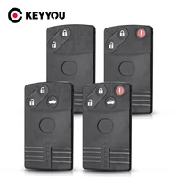 keyyou for mazda remote smart key card shell 2 4 buttons for mazda 5 6 cx 7 cx 9 rx8 miata mx5 uncut blade fob case