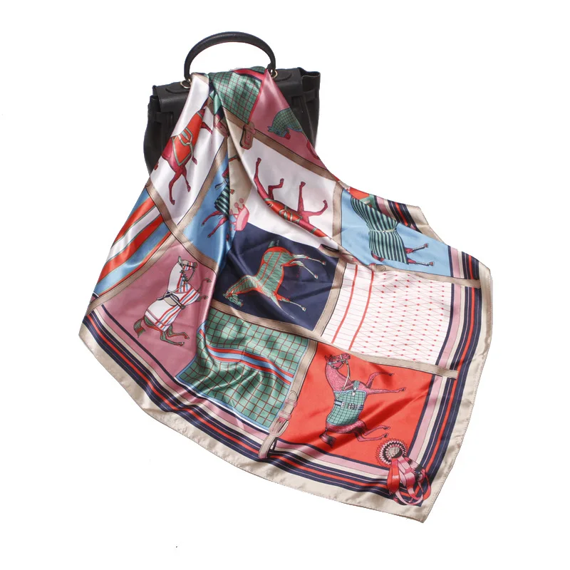

20 Spring New Silk Scarf. Satin Imitation Silk Ladies Square. 90cm Square. Gift Scarf