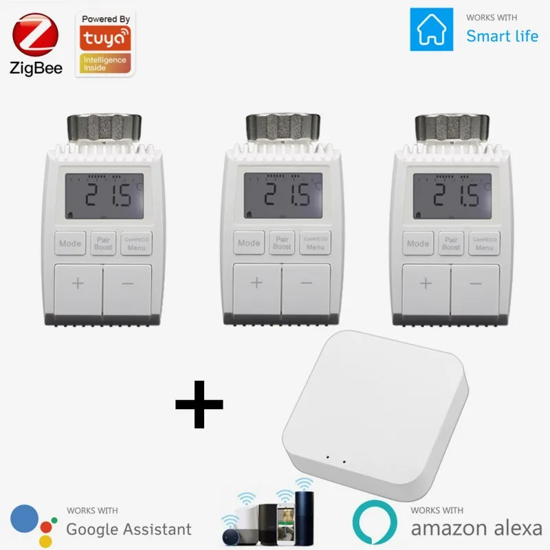 

Tuya Smart ZigBee Radiator Actuator Programmable Thermostat Thermostatic Radiator Valve Temperature Controller Support Alexa