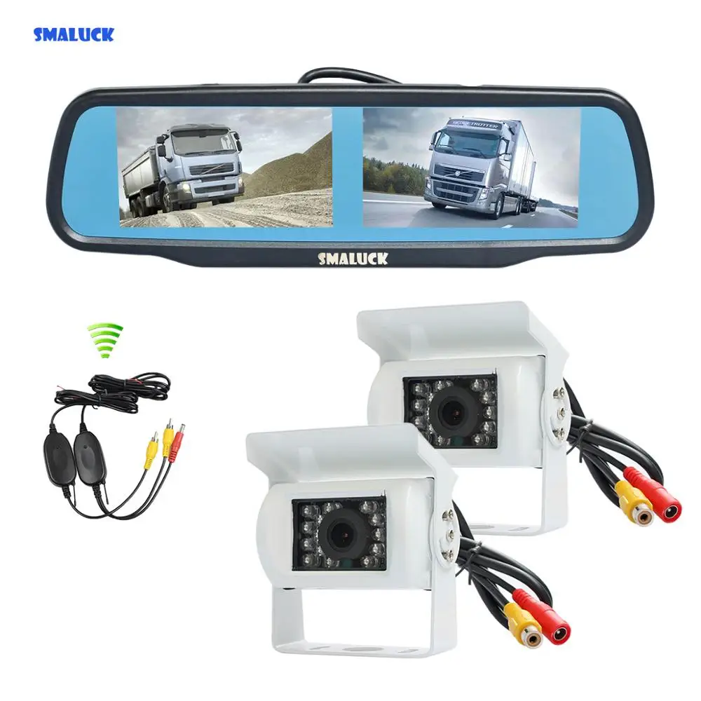 SMALUCK беспроводной 4 3 дюймовый монитор для зеркала заднего вида + ночная видимость