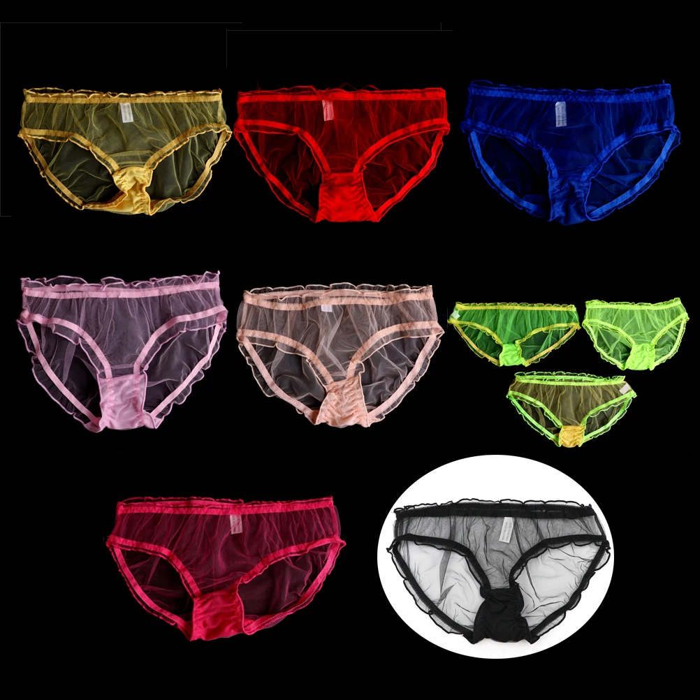 

Women Sexy Panties Lace Thongs Ultra-thin Mesh Transparent Sexy Bragas Mujer Women's Soft Briefs Bow Panty Underwear