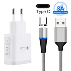 Быстрое зарядное устройство QC 3,0 для Samsung A22 A32 A52 M32 S22 S20 FE Huawei P30 Honor 10X lite Redmi 10 3A, магнитный USB-кабель Type-C