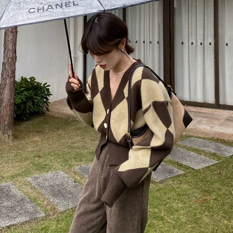 Новинка Осенний вязаный кардиган Женский Свободный Повседневный Кардиган в