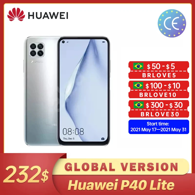 HUAWEI P40 Lite смартфон глобальная версия 6 ГБ 128 48MP AI Quard камера 4 &quotFHD экран Kirin 810 Octa Core 40